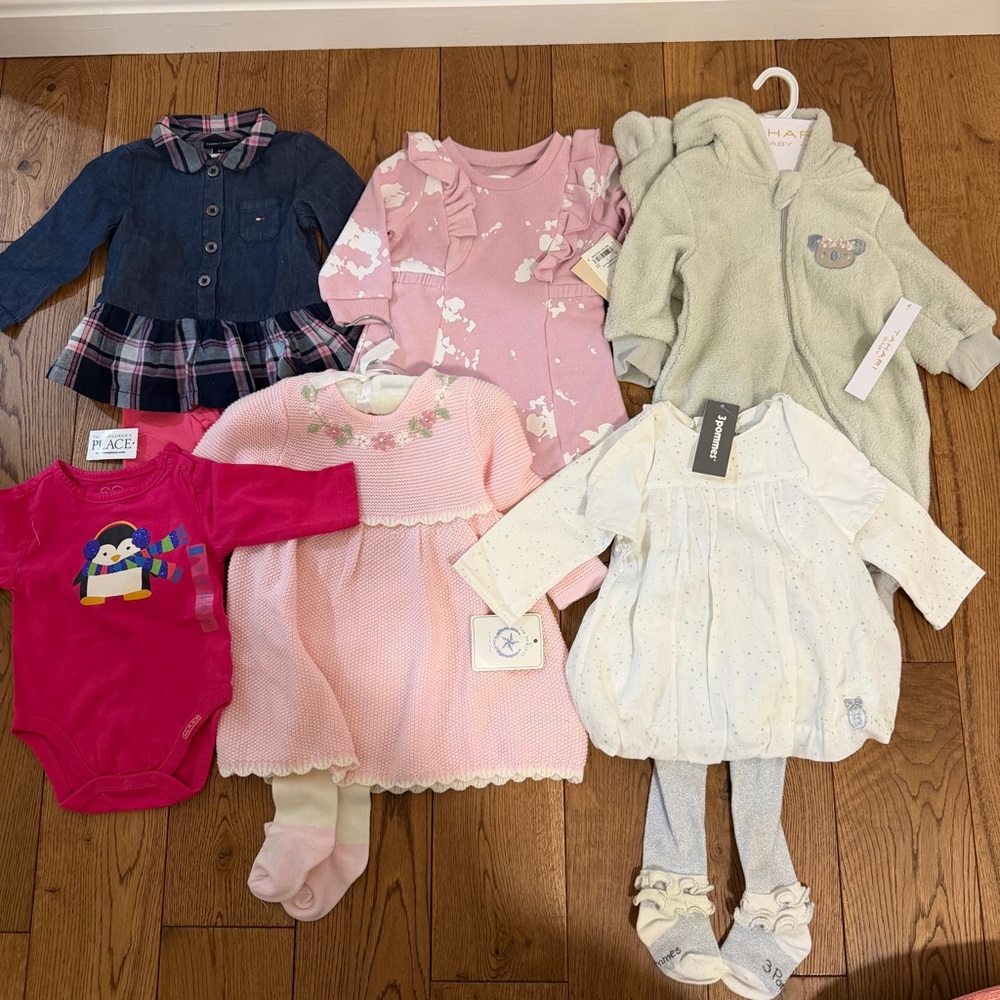Baby Girls 3-6M Fall Winter Clothing Bundle Lot Dresses Outfit Bodysuit New